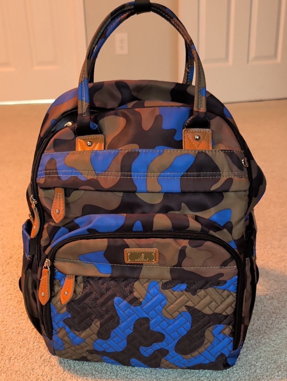 Blue Camo Diaper Bag Backpack - BabbleRoo